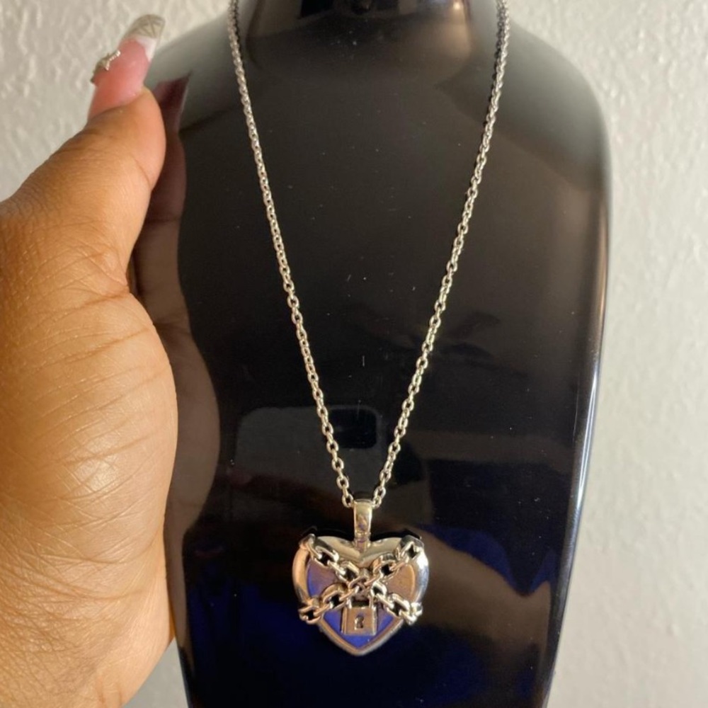 Silver Chained Heart Necklace